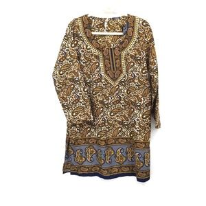 Ocean Breeze retro y2k tunic top with glitter boho 70s modern hippy M